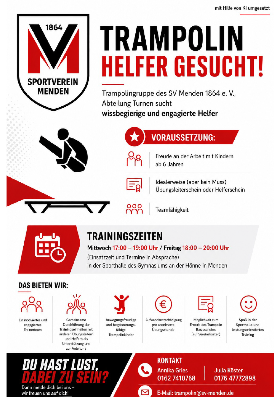 Neuaufbau der Trampolingruppe beim SV Menden
